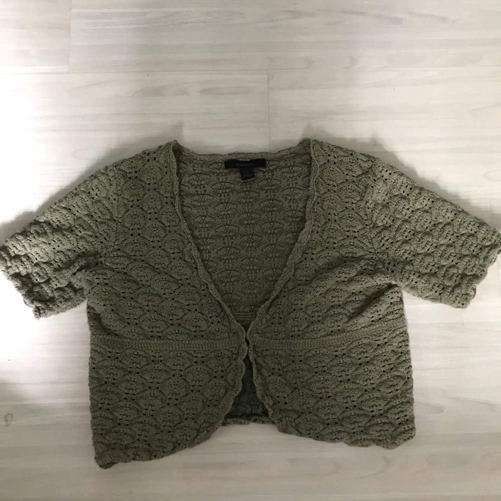Vintage Knit Green Crop Top